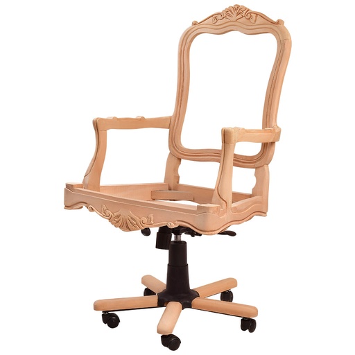 [1869C] Skeleton Wooden Office Chair with sculpture