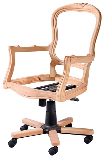 [4759S] Skeleton Wooden Office Chair with sculpture
