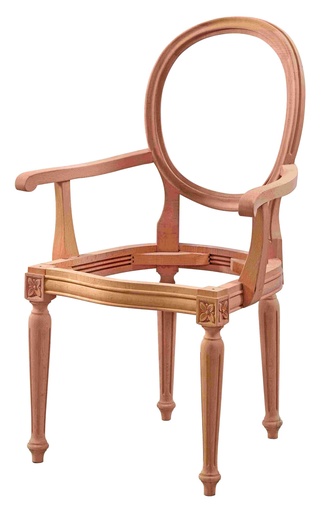 [170N] Skeleton wooden chair with arms