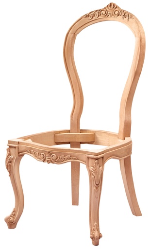 [4289S] Skeleton wooden chair with sculpture