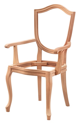 [4246S] Chaise en bois squelette avec bras