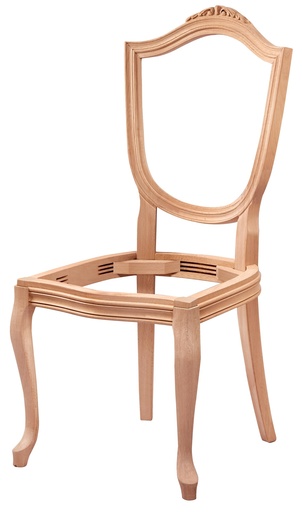 [4247S] Chaise en bois squelette avec sculpture