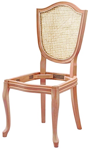 [SAN-137] Skeleton wooden chair with rattan