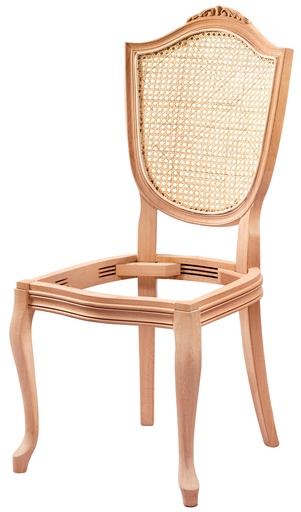 [4251S] SCHELET SCAUN DIN LEMN CU RATAN SI SCULPTURA