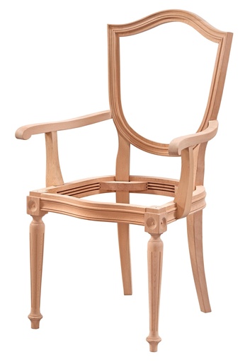 [4254S] Chaise en bois squelette avec bras