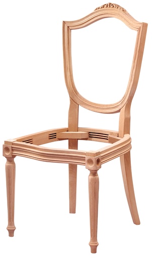 [4255S] Skeleton wooden chair with sculpture