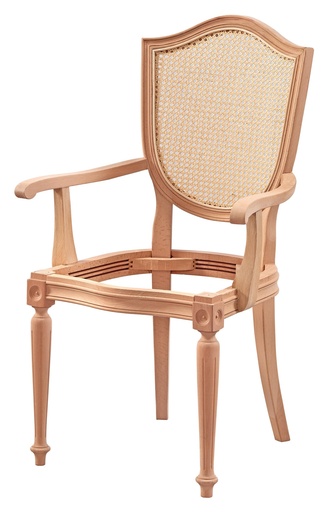 [4258S] Squelette de chaise en bois en bois et en rotin