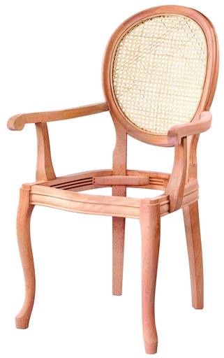 [SAN-154] Skeleton wooden chair with arms and rattan