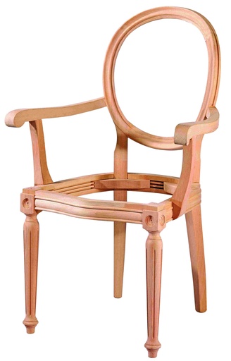 [SAN-158] Chaise en bois squelette avec bras