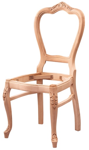 [4269S] Skeleton wooden chair with sculpture