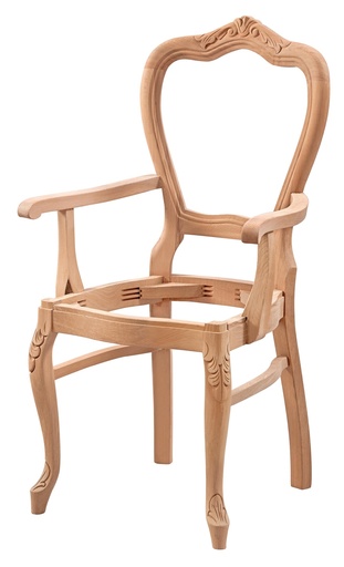 [4270S] SCHELET SCAUN DIN LEMN CU BRATE SI SCULPTURA