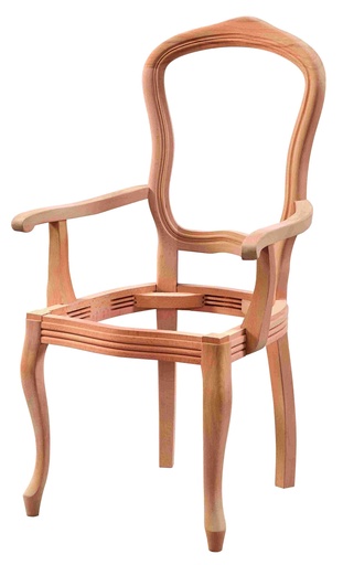 [SAN-182] Chaise en bois squelette avec bras