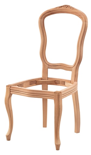 [4279S] Skeleton wooden chair with sculpture