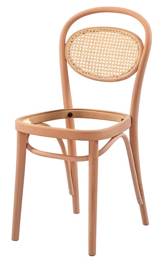 [4175S] Chaise en bois squelette avec rotin