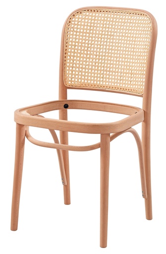 [4171S] Skeleton wooden chair with rattan