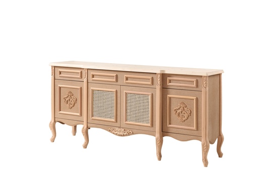 [457N] Wood and MDF maid with rattan