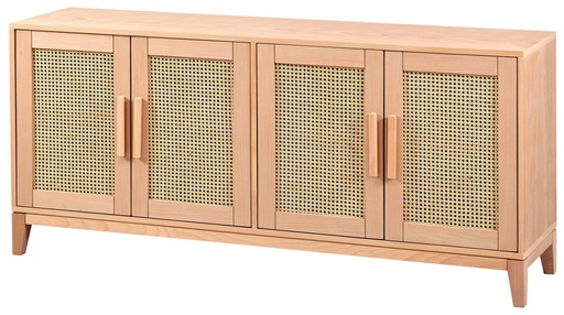 [5119S] Wooden servant with rattan