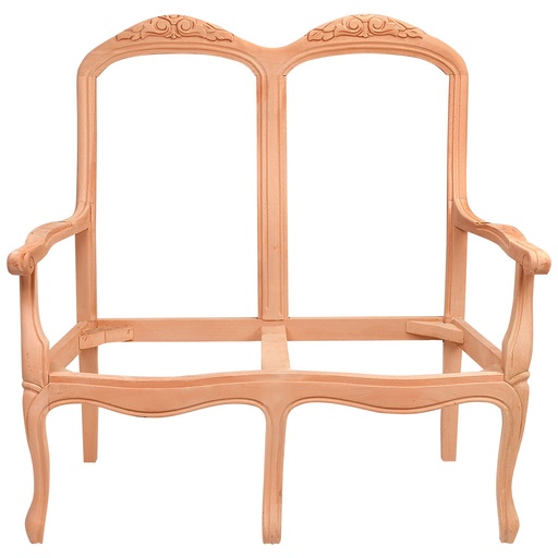 [1807C] Skeleton wooden sofa with sculpture