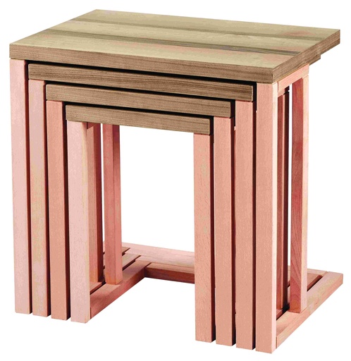[ZGN-131] Set of wooden tables with walnut veneer