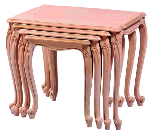 [ZGN-143] Ensemble de tables en bois avec sculpture