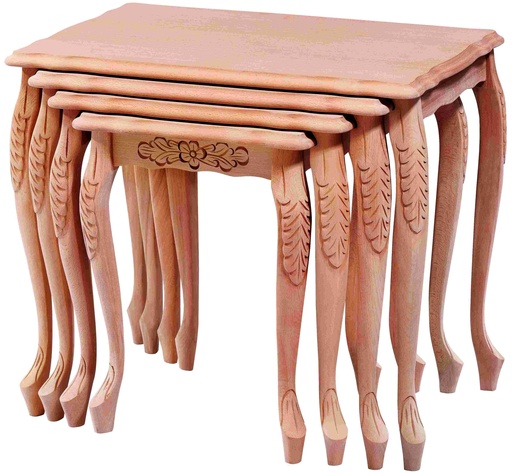 [ZGN-147] Set von Holztischen mit Skulptur