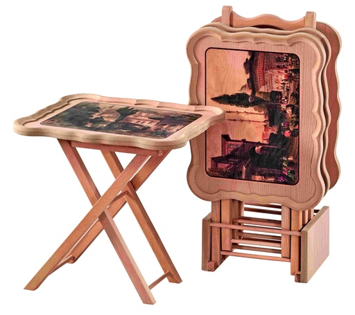 [ZGN-172] Set of printed wood tables