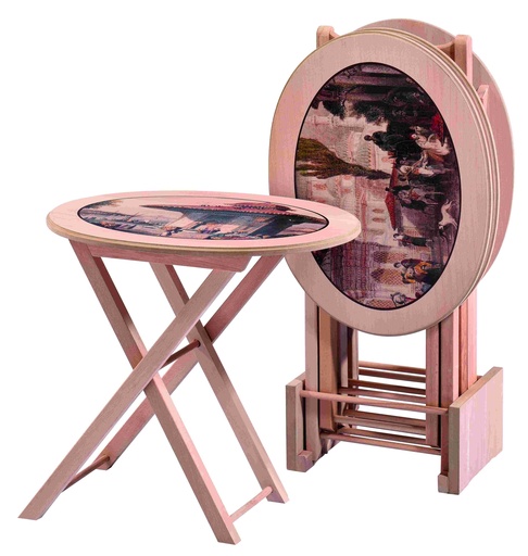 [ZGN-178] Set of printed wood tables