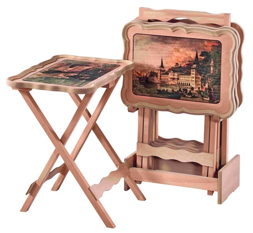 [ZGN-184] Set of printed wood tables