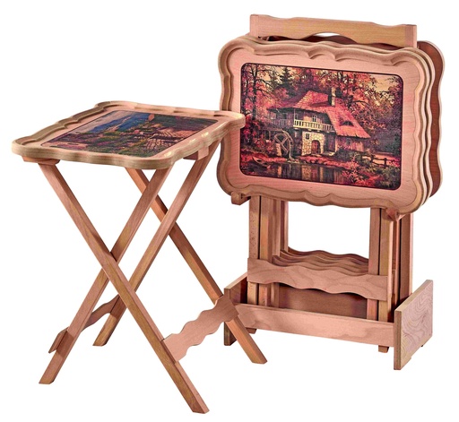 [ZGN-185] Set of printed wood tables