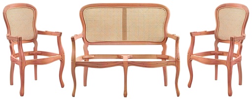 [4908S] SET CANAPEA+FOTOLII DIN LEMN CU RATAN