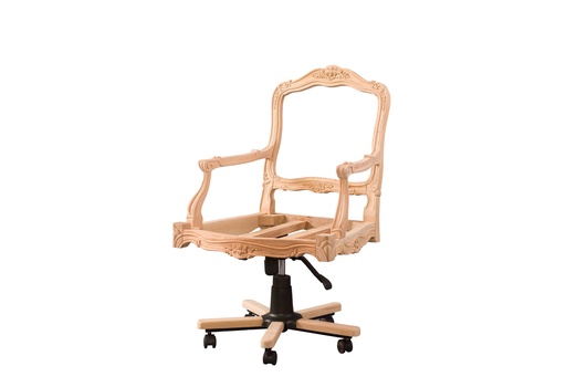 [2515N] SCHELET SCAUN BIROU DIN LEMN CU SCULPTURA