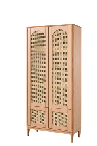 [3721N] BIBLIOTECA DIN LEMN CU RATAN