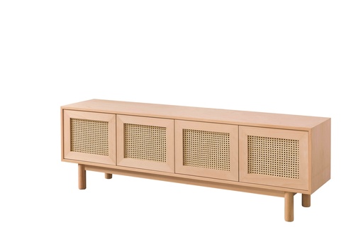 [3536N] COMODA TV DIN LEMN CU RATAN