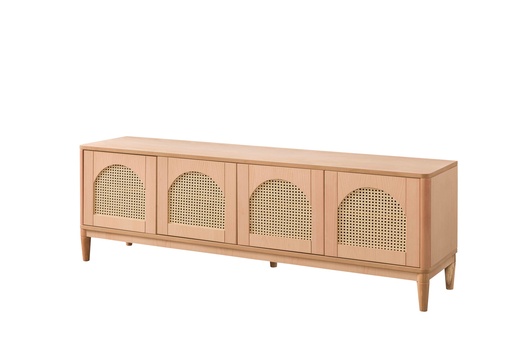 [3532N] COMODA TV DIN LEMN CU RATAN