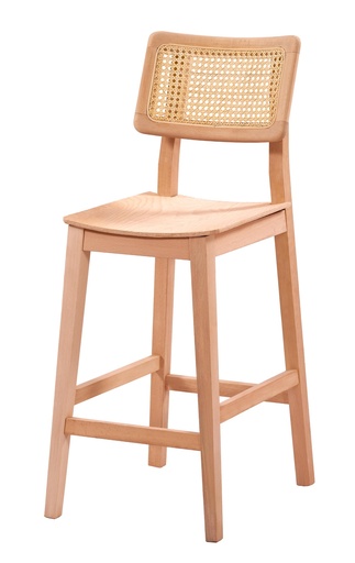 [2513S] SCHELET SCAUN BAR DIN LEMN CU RATAN