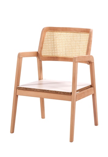 [4142S] SCHELET SCAUN DIN LEMN CU BRATE SI RATAN