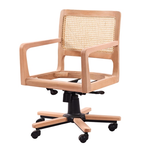 SCHELET SCAUN BIROU DIN LEMN CU RATAN