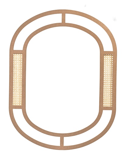 [7412S] RAMA OGLINDA OVALA DIN MDF CU RATAN