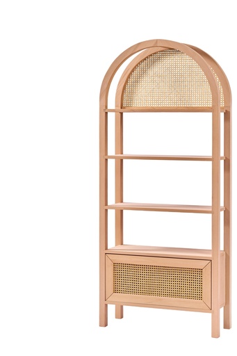 [6809S] BIBLIOTECA DIN LEMN CU RATAN