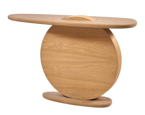 [6139S] CONSOLA DIN LEMN SI MDF CU FURNIR DE STEJAR