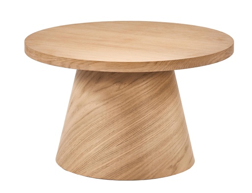 [5714S] MASUTA CAFEA ROTUNDA DIN LEMN CU FURNIR DE STEJAR