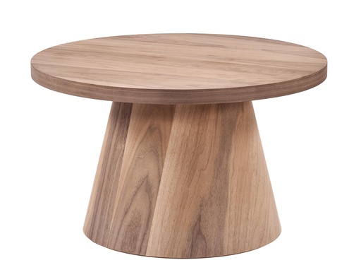 [5715S] MASUTA CAFEA ROTUNDA DIN LEMN CU FURNIR DE NUC