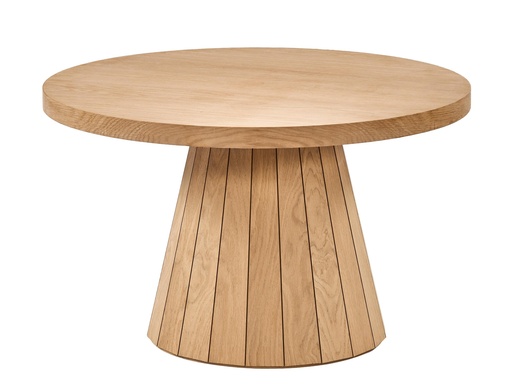 [5717S] MASUTA CAFEA ROTUNDA DIN LEMN CU FURNIR DE STEJAR