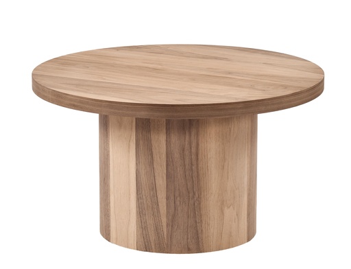 [5721S] MASUTA CAFEA ROTUNDA DIN LEMN CU FURNIR DE NUC