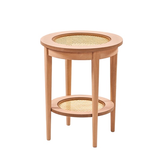 [5904S] MASUTA ROTUNDA DIN LEMN CU RATAN