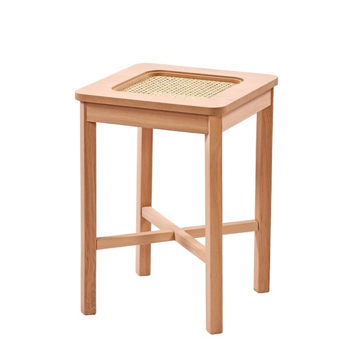 [5907S] MASUTA PATRATA DIN LEMN CU RATAN