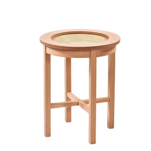 [5910S] MASUTA ROTUNDA DIN LEMN CU RATAN