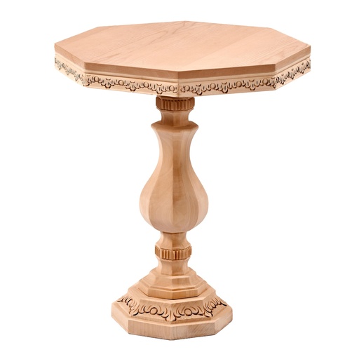 [5918S] MASUTA ROTUNDA DIN LEMN CU SCULPTURA