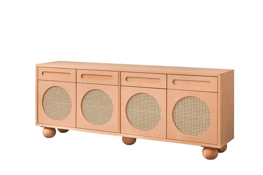 [3113N] SERVANTA DIN LEMN CU RATAN