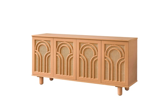 [3131N] SERVANTA DIN LEMN SI MDF CU RATAN